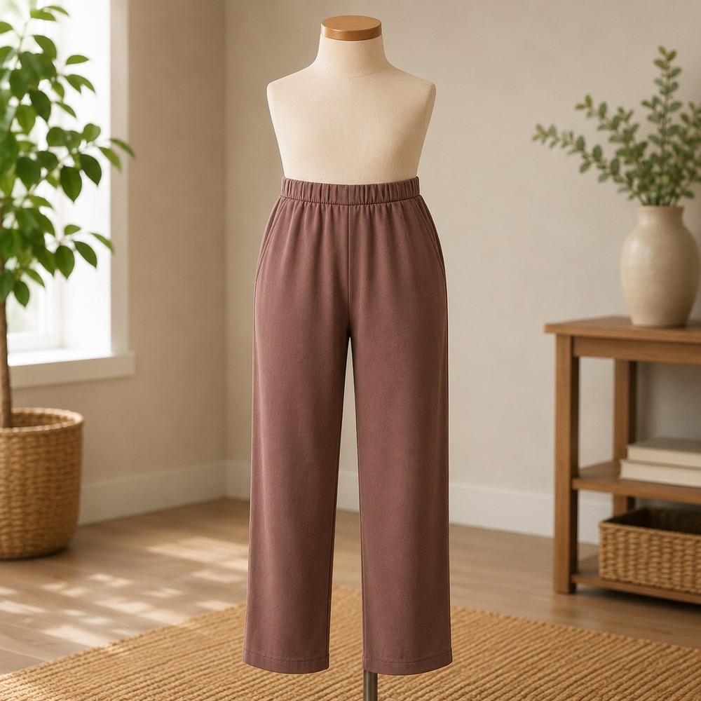 Women with Control Renee Greenstein Pants Womens M Brown Stretch‎ Straight Leg